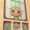 Porte vintage Art Nouveau in vetro colorato, anni '40, set di 4, Immagine 3