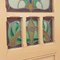 Porte vintage Art Nouveau in vetro colorato, anni '40, set di 4, Immagine 5
