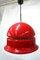 Space Age Acrylic Glass Pendant Lamp in Deep Red Color with Nickel Side Line, 1960s 1