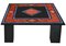 Tavolino da caffè quadrato nero con ripiano in ardesia intagliata e colonne in 4 colori, fatto a mano in Italia da Cupioli, Immagine 1