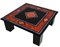Tavolino da caffè quadrato nero con ripiano in ardesia intagliata e colonne in 4 colori, fatto a mano in Italia da Cupioli, Immagine 2