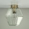 Vintage Glas Rhombus Deckenlampe von Limburg 4