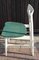 Vintage White Lacquered Wood & Green Wool Dining Chairs, 1970s, Set of 6 6