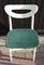 Vintage White Lacquered Wood & Green Wool Dining Chairs, 1970s, Set of 6 7