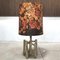 Large Sculptural Ceramic Table Lamp with Batik Shade, 1960s 1