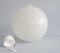 Lámpara colgante esférica de vidrio grabado blanco, años 60, Imagen 9