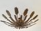 Spanish Gilt Metal Suspension Lamp or Wall Light with Plant Motifs from Ferro Art, 1960s, Image 5