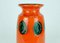 Modell No. 68 25 Vase in leuchtendem Orange, Grün & Schwarz von Bay Keramik, 1960er 2