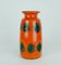 Modell No. 68 25 Vase in leuchtendem Orange, Grün & Schwarz von Bay Keramik, 1960er 1