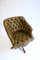 Vintage English Olive Green Leather Swivel Chair from Hillcrest, Image 11