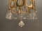 Lámpara de araña Mid-Century de cristal y oro de Gaetano Sciolari, años 70, Imagen 6