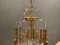 Lámpara de araña Mid-Century de cristal y oro de Gaetano Sciolari, años 70, Imagen 3