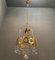 Lámpara de araña Mid-Century de cristal y oro de Gaetano Sciolari, años 70, Imagen 1