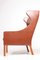 Mid-Century Danish Wingback Chair in Patinated Leather by Børge Mogensen for Fredericia, 1960s, Image 5