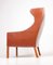 Mid-Century Danish Wingback Chair in Patinated Leather by Børge Mogensen for Fredericia, 1960s 7