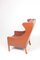 Mid-Century Danish Wingback Chair in Patinated Leather by Børge Mogensen for Fredericia, 1960s, Image 9