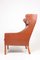 Mid-Century Danish Wingback Chair in Patinated Leather by Børge Mogensen for Fredericia, 1960s 8