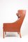 Mid-Century Danish Wingback Chair in Patinated Leather by Børge Mogensen for Fredericia, 1960s, Image 8