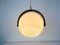 Black Wood and White Plastic Pendant Lamp from Temde, 1970s 7