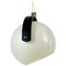 Black Wood and White Plastic Pendant Lamp from Temde, 1970s 1