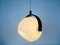 Black Wood and White Plastic Pendant Lamp from Temde, 1970s 8