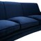 Italian Navy Blue Cotton Velvet Curved Sofa by Gigi Radice for Minotti, 1950s 8