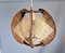 Mid-Century French Wooden Hanging Lamp in Wood and Straw, 1960s 1