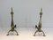 Brass and Wrought Iron Andirons, 1940s, Set of 2 2