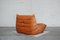 Togo Chair in Cognac Leather by Michel Ducaroy for Ligne Roset, 1980s 20