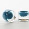 Egg-Cup with Turquoise Center, Moire Collection, Hand-Blown Glass by Atelier George, Image 2