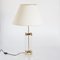 Spanish Hollywood Regency Methacrylate and Brass Table Lamp with Fabric Shade, 1980s 1