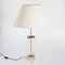 Spanish Hollywood Regency Methacrylate and Brass Table Lamp with Fabric Shade, 1980s, Image 1