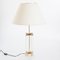 Spanish Hollywood Regency Methacrylate and Brass Table Lamp with Fabric Shade, 1980s 2