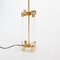 Spanish Hollywood Regency Methacrylate and Brass Table Lamp with Fabric Shade, 1980s 4