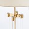 Spanish Hollywood Regency Methacrylate and Brass Table Lamp with Fabric Shade, 1980s, Image 6