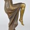 Bailarina Art Déco de bronce con escultura de Joe Descomps, años 30, Imagen 10