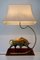 Lámpara Bull o objeto de luz modernista grande de latón de D. Delo, años 70, Imagen 2