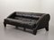 Italian 3-Seat Aries Sofa in Black Leather by Leon Krier for Giorgetti, 1990s 1