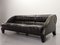 Italian 3-Seat Aries Sofa in Black Leather by Leon Krier for Giorgetti, 1990s 3