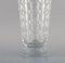 Art Deco Thousand Windows Vase in Satin-Cut Glass by Simon Gate for Orrefors, 1950s 4