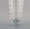 Art Deco Thousand Windows Vase in Satin-Cut Glass by Simon Gate for Orrefors, 1950s, Image 4