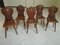 Antique Chalet Chairs with Dragon and Grimace Motifs, Set of 5 12