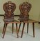 Antique Chalet Chairs with Dragon and Grimace Motifs, Set of 5 11