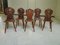 Antique Chalet Chairs with Dragon and Grimace Motifs, Set of 5 2