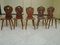 Antique Chalet Chairs with Dragon and Grimace Motifs, Set of 5 3