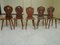 Antique Chalet Chairs with Dragon and Grimace Motifs, Set of 5 1