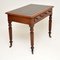 Antique Victorian Mahogany & Leather Writing Table Desk 5