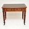 Antique Victorian Mahogany & Leather Writing Table Desk 1