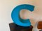 Vintage Aluminium and Acrylic Glass Letter C, 1970s 1