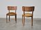 Vintage Walnuss Stühle mit Nieten & Riemen und Federn aus Samt, Italien, 1920er, 2er Set 2